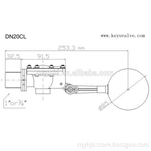3/4'' DN20CL, float valve alternative